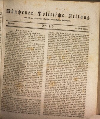 Münchener politische Zeitung (Süddeutsche Presse) Mittwoch 16. Mai 1821