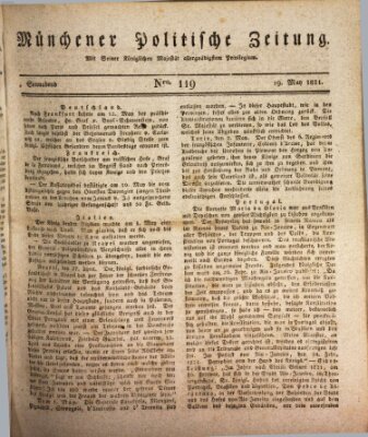 Münchener politische Zeitung (Süddeutsche Presse) Samstag 19. Mai 1821