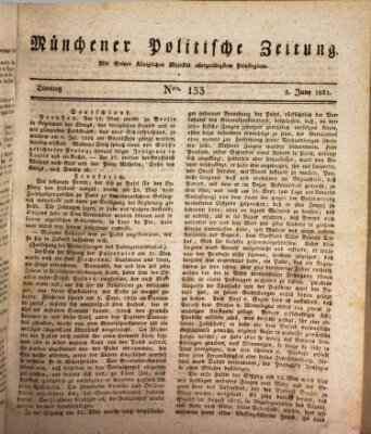 Münchener politische Zeitung (Süddeutsche Presse) Dienstag 5. Juni 1821