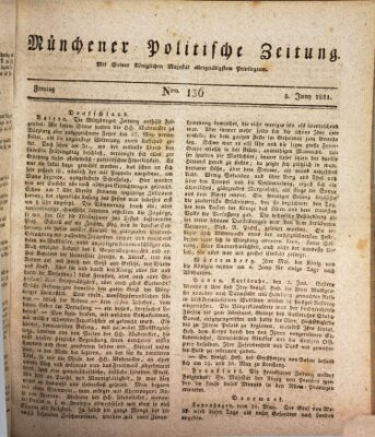 Münchener politische Zeitung (Süddeutsche Presse) Freitag 8. Juni 1821