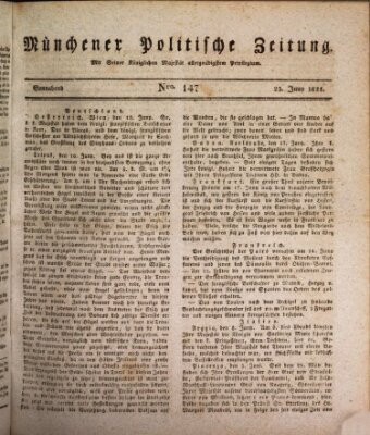 Münchener politische Zeitung (Süddeutsche Presse) Samstag 23. Juni 1821