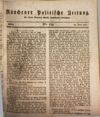 Münchener politische Zeitung (Süddeutsche Presse) Freitag 29. Juni 1821