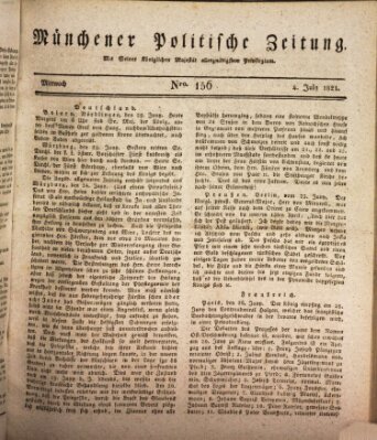 Münchener politische Zeitung (Süddeutsche Presse) Mittwoch 4. Juli 1821