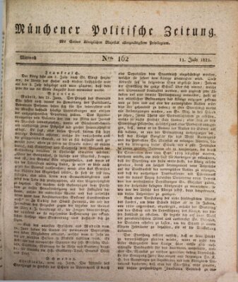 Münchener politische Zeitung (Süddeutsche Presse) Mittwoch 11. Juli 1821