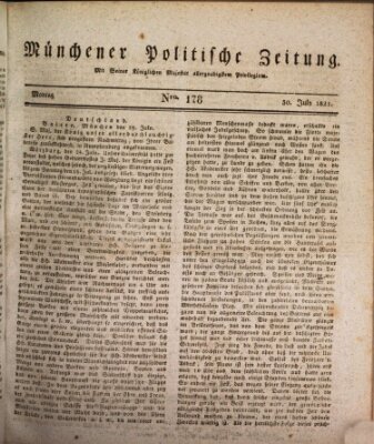 Münchener politische Zeitung (Süddeutsche Presse) Montag 30. Juli 1821