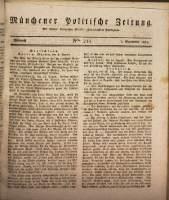 Münchener politische Zeitung (Süddeutsche Presse) Mittwoch 5. September 1821