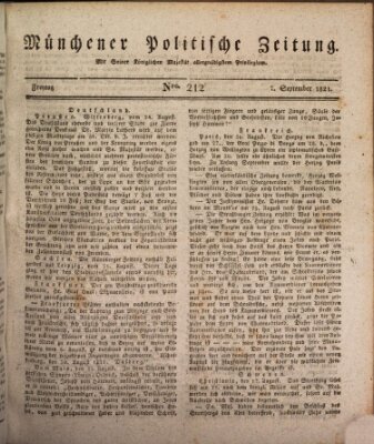 Münchener politische Zeitung (Süddeutsche Presse) Freitag 7. September 1821