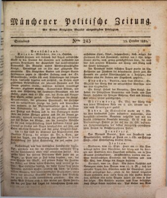 Münchener politische Zeitung (Süddeutsche Presse) Samstag 13. Oktober 1821