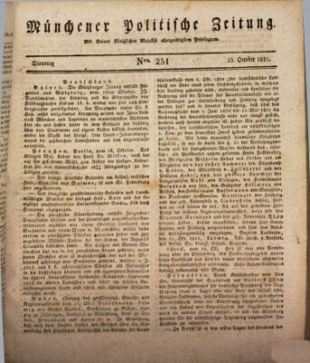 Münchener politische Zeitung (Süddeutsche Presse) Dienstag 23. Oktober 1821