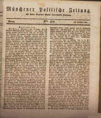 Münchener politische Zeitung (Süddeutsche Presse) Freitag 26. Oktober 1821