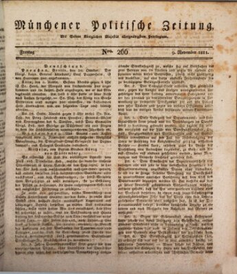 Münchener politische Zeitung (Süddeutsche Presse) Freitag 9. November 1821