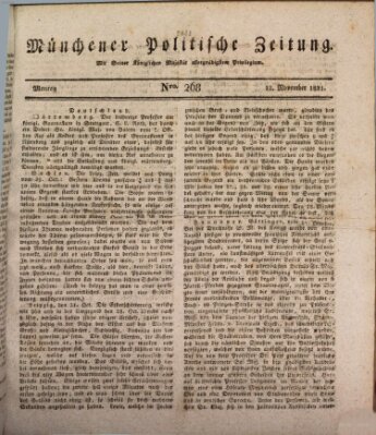Münchener politische Zeitung (Süddeutsche Presse) Montag 12. November 1821