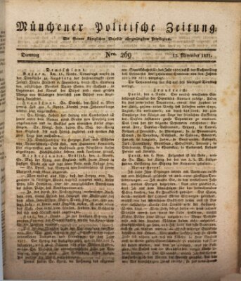 Münchener politische Zeitung (Süddeutsche Presse) Dienstag 13. November 1821