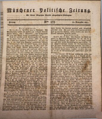 Münchener politische Zeitung (Süddeutsche Presse) Freitag 23. November 1821