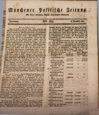 Münchener politische Zeitung (Süddeutsche Presse) Donnerstag 6. Dezember 1821