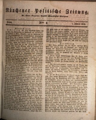 Münchener politische Zeitung (Süddeutsche Presse) Freitag 4. Januar 1822