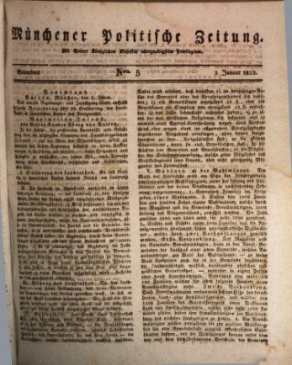 Münchener politische Zeitung (Süddeutsche Presse) Samstag 5. Januar 1822