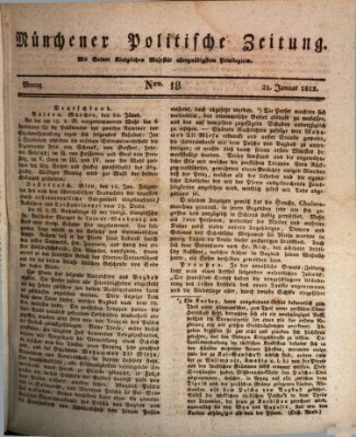 Münchener politische Zeitung (Süddeutsche Presse) Montag 21. Januar 1822