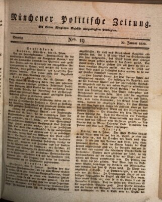 Münchener politische Zeitung (Süddeutsche Presse) Dienstag 22. Januar 1822