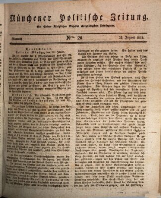 Münchener politische Zeitung (Süddeutsche Presse) Mittwoch 23. Januar 1822