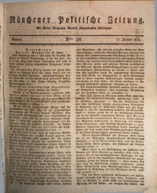 Münchener politische Zeitung (Süddeutsche Presse) Sonntag 27. Januar 1822