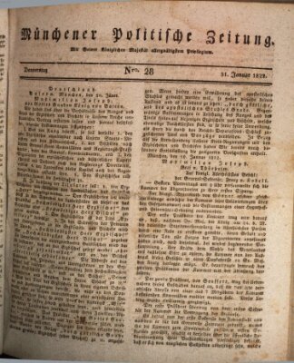 Münchener politische Zeitung (Süddeutsche Presse) Donnerstag 31. Januar 1822