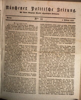Münchener politische Zeitung (Süddeutsche Presse) Montag 4. Februar 1822