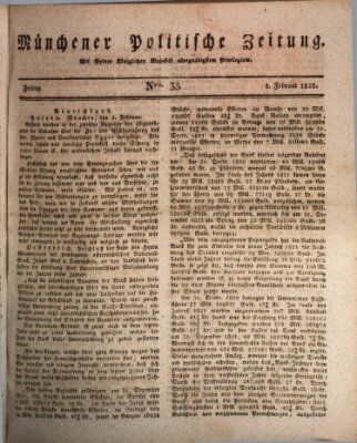 Münchener politische Zeitung (Süddeutsche Presse) Freitag 8. Februar 1822
