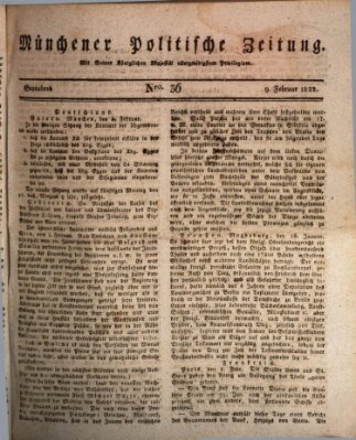 Münchener politische Zeitung (Süddeutsche Presse) Samstag 9. Februar 1822