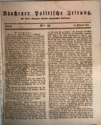 Münchener politische Zeitung (Süddeutsche Presse) Dienstag 12. Februar 1822