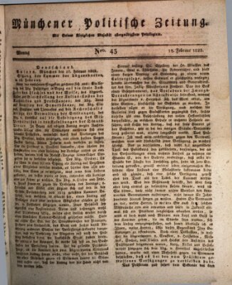 Münchener politische Zeitung (Süddeutsche Presse) Montag 18. Februar 1822