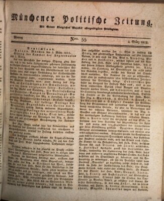 Münchener politische Zeitung (Süddeutsche Presse) Montag 4. März 1822