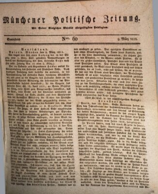 Münchener politische Zeitung (Süddeutsche Presse) Samstag 9. März 1822