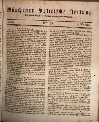 Münchener politische Zeitung (Süddeutsche Presse) Freitag 15. März 1822