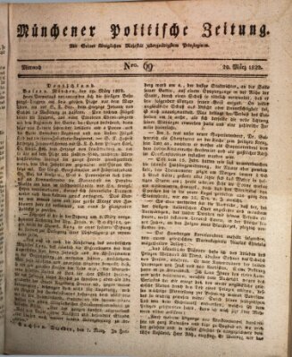 Münchener politische Zeitung (Süddeutsche Presse) Mittwoch 20. März 1822