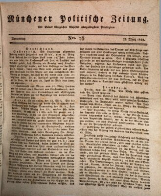 Münchener politische Zeitung (Süddeutsche Presse) Donnerstag 28. März 1822