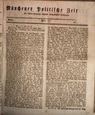 Münchener politische Zeitung (Süddeutsche Presse) Freitag 29. März 1822