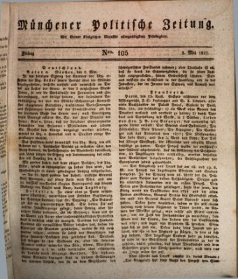 Münchener politische Zeitung (Süddeutsche Presse) Freitag 3. Mai 1822