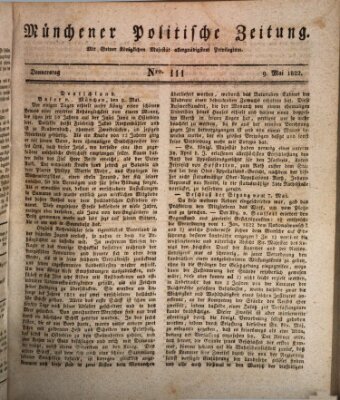 Münchener politische Zeitung (Süddeutsche Presse) Donnerstag 9. Mai 1822