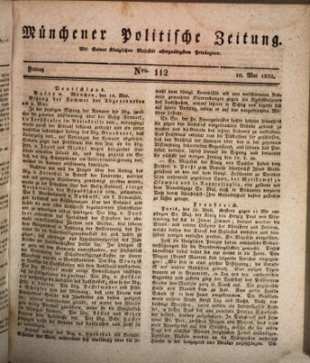 Münchener politische Zeitung (Süddeutsche Presse) Freitag 10. Mai 1822