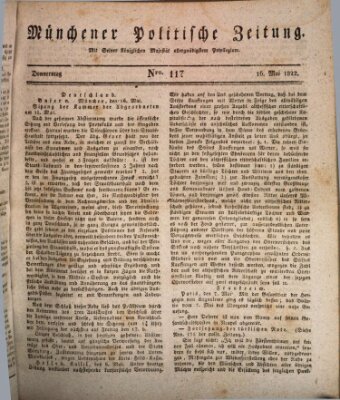 Münchener politische Zeitung (Süddeutsche Presse) Donnerstag 16. Mai 1822