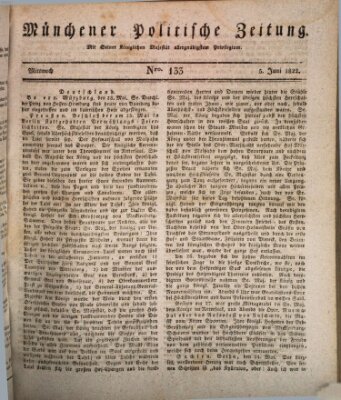 Münchener politische Zeitung (Süddeutsche Presse) Mittwoch 5. Juni 1822