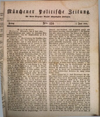 Münchener politische Zeitung (Süddeutsche Presse) Freitag 7. Juni 1822