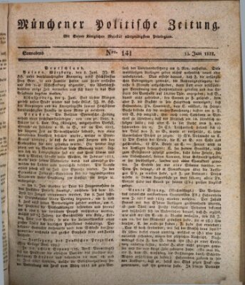 Münchener politische Zeitung (Süddeutsche Presse) Samstag 15. Juni 1822