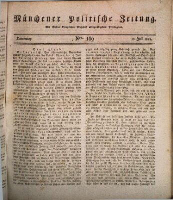 Münchener politische Zeitung (Süddeutsche Presse) Donnerstag 18. Juli 1822