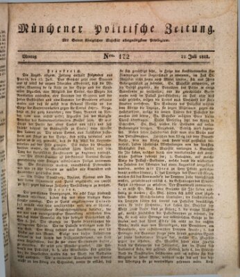 Münchener politische Zeitung (Süddeutsche Presse) Montag 22. Juli 1822