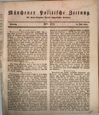 Münchener politische Zeitung (Süddeutsche Presse) Dienstag 23. Juli 1822