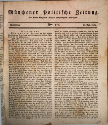 Münchener politische Zeitung (Süddeutsche Presse) Donnerstag 25. Juli 1822