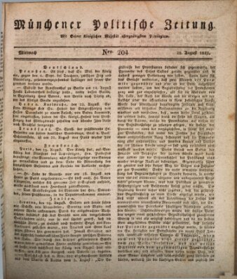 Münchener politische Zeitung (Süddeutsche Presse) Mittwoch 28. August 1822