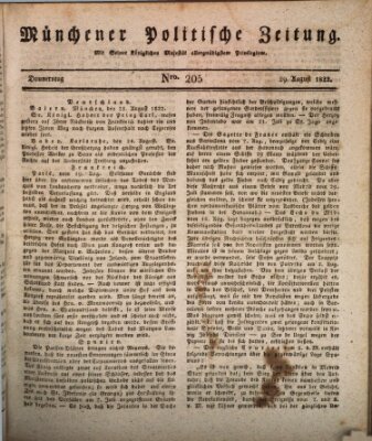 Münchener politische Zeitung (Süddeutsche Presse) Donnerstag 29. August 1822